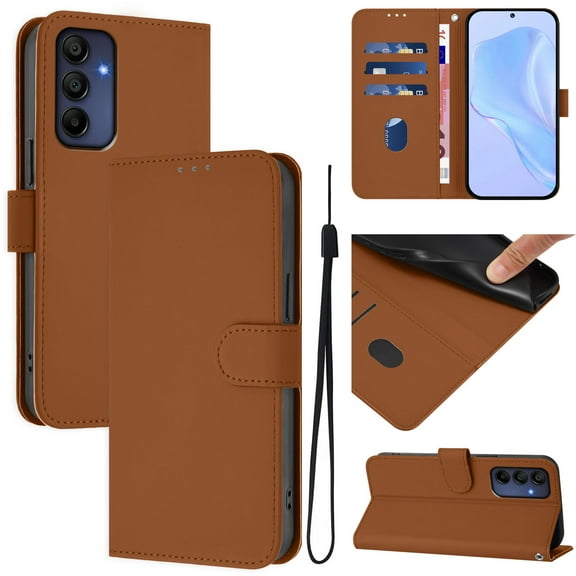 Decase Case for Samsung Galaxy A16 5G Wallet Case,Luxury PU Leather Wallet Phone Case Flip Folio Protective Shockproof Cover with Card Holder,Kickstand Feature,for Samsung Galaxy A16 5G 6.7",Brown