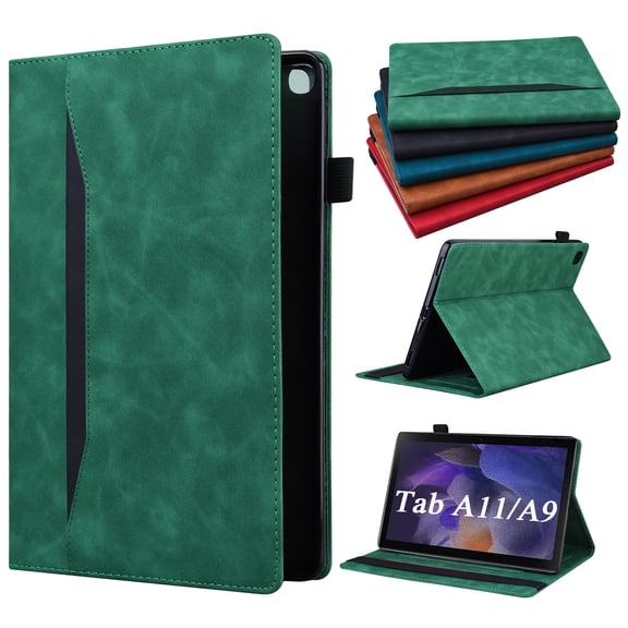 Decase Case for Samsung Galaxy Tab A11 10.9" 2025, Premium PU Leather Shockproof Folio Case, Business Tablet Wallet Cover with Flip Card Holder Stand for Tab A11/A9,Green