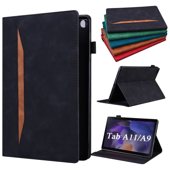 Decase Case for Samsung Galaxy Tab A11 10.9" 2025, Premium PU Leather Shockproof Folio Case, Business Tablet Wallet Cover with Flip Card Holder Stand for Tab A11/A9,Black