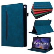 Decase Case for Samsung Galaxy Tab A11 8.7" 2025, Premium PU Leather Shockproof Folio Case, Business Tablet Wallet Cover with Flip Card Holder Stand for Tab A11/A9,Blue