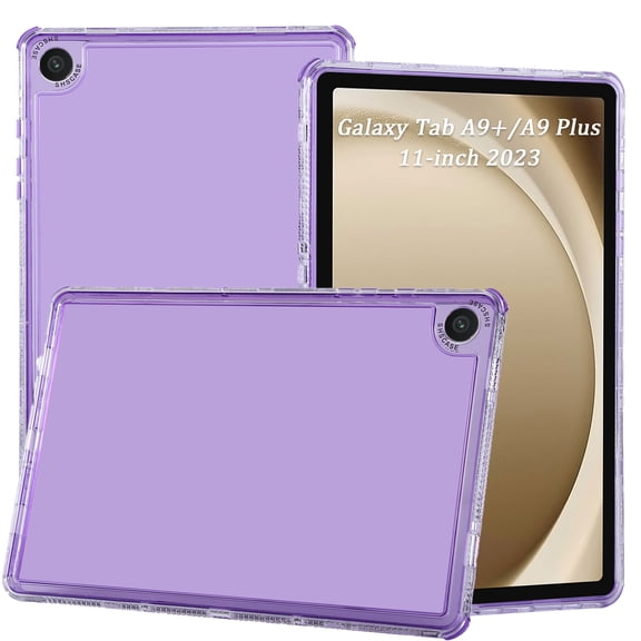 Decase Case for Samsung Galaxy Tab A9+ 11", Slim Fit Soft TPU Translucent Hybrid Bumper Shell for Galaxy Tab A9+/A9 Plus,Shockproof Hard Tablet Cover,Purple