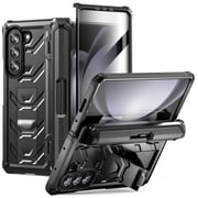 Decase Rugged Heavy Duty Phone Case for Samsung Galaxy Z Fold 5 5G 2023, Full Body Hinge Protection Phone Cover Support Wireless Charging,Built-in Screen Protector S Pen Holder Hidden Kickstand,Black