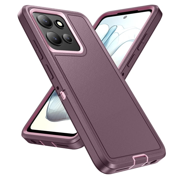 Decase Case for Moto G Power (2025),Hybrid Dual-Layer Heavy Duty PC+TPU Back Cover, Rugged Shockproof Hard Phone Cover,Purple+Pink