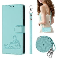 Decase Case for Moto G Power (2025), RFID Wallet Phone Case with Shoulder & Wrist Strap, PU Leather Cover Built-in Stand & Card Slots,Mint