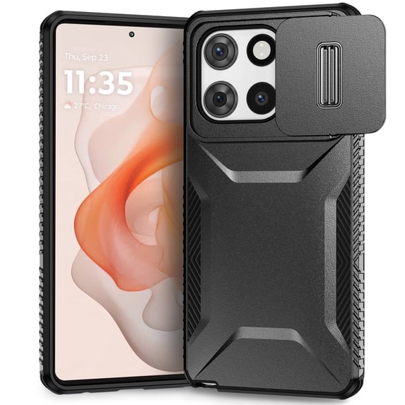 Decase Case for Moto G Stylus 5G (2025), Shockproof Scratch-Proof PC + TPU Case with Slide Camera Cover,Rosegold