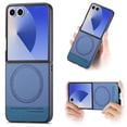 thumbnail image 1 of Decase Case for Samsung Galaxy Z Flip 6, Shockproof Magnetic Leather Phone Case,Blue, 1 of 9