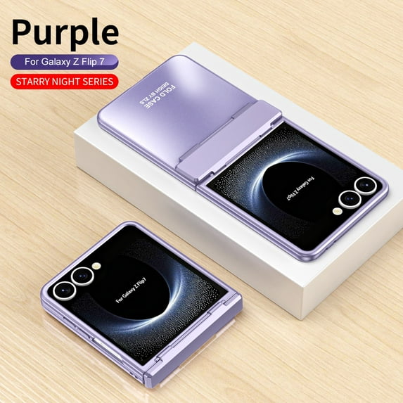 Decase Case for Samsung Galaxy Z Flip 7, Electroplated Hinge Protection Phone Case, Raised Edge Screen & Camera Protection,Purple