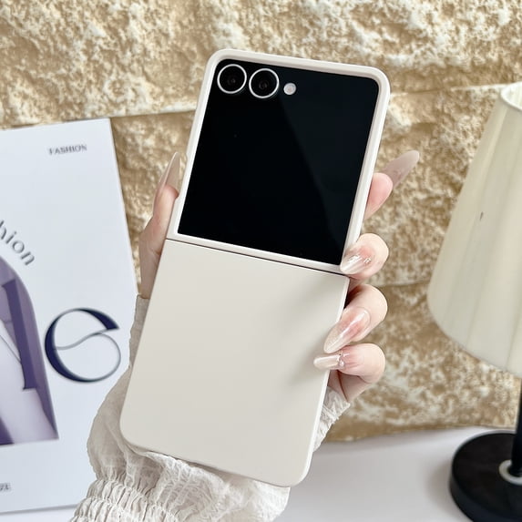 Decase Case for Samsung Galaxy Z Flip 7, Shockproof Sleek Matte Soft-Touch Protective Phone Case,Antiquewhite