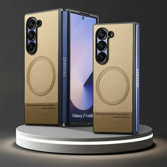 Decase Case for Samsung Galaxy Z Fold 7, Shockproof Magnetic Leather Phone Case,Khaki