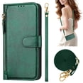 thumbnail image 1 of Decase Case for iPhone 13 Pro, Wallet Phone Case Leather Stand Cover with Shoulder Strap, Wireless Charging,Darkgreen, 1 of 8