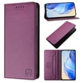thumbnail image 1 of Decase Case for iPhone 15 Pro, RFID Business Wallet Phone Case, Leather Magnetic Closure Cover Built-in Stand,Darkpurple, 1 of 10
