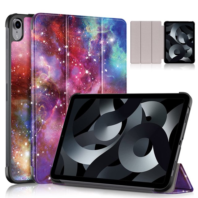 Decase Case for iPad 10th Generation (10.9-inch 2022), Smart Cover Auto Wake/Sleep Slim Trifold Stand Premium Protective Hard PC Back Cover for New Apple iPad 10.9 Inch, 7-Galaxy