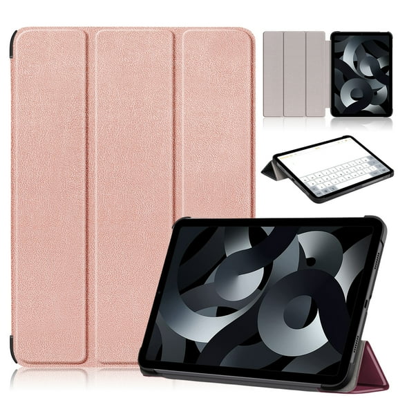 Decase Case for iPad 10th Generation (10.9-inch 2022), Smart Cover Auto Wake/Sleep Slim Trifold Stand Premium Protective Hard PC Back Cover for New Apple iPad 10.9 Inch, Rosegold