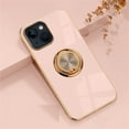 thumbnail image 1 of Decase Case for iPhone 14 6.1 Inch 2022, Plating Edge Raised Frame Protection Ring Holder Stand 360 Rotation Kickstand Slim Soft Flexible TPU Shockproof Protective Cover for iPhone 14,Pink, 1 of 8