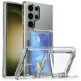thumbnail image 1 of Decase Clear Case for Samsung Galaxy S24 with Back Flip Card Holder,Flexible TPU & PC Hybrid Protective Slim Fit Case Kickstand Transparent Anti-Scratch Phone Shell for Galaxy S24 - Clear, 1 of 12