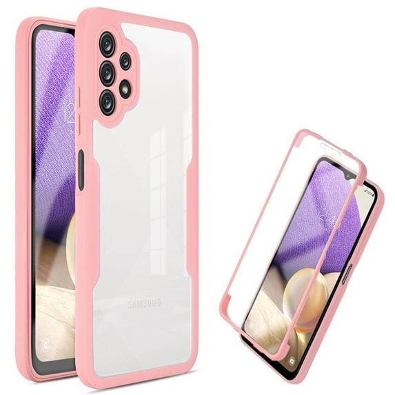 Decase Clear Phone Case for Samsung Galaxy A53 5G, Ultra-Thin Clear Back Cover with Built-in Screen Protector Slim Soft TPU Bumper Shockproof Full Body Protective Case for Samsung A53 5G, Pink