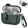 thumbnail image 1 of Decase Compatible with Apple Airpods Pro 2nd Gen (2022) Case with Phone Stand,Full Body Drop Protection Cover Automatic Snap Switch Lock Design with Carabiner Keychain Headphone Case,Armygreen, 1 of 7