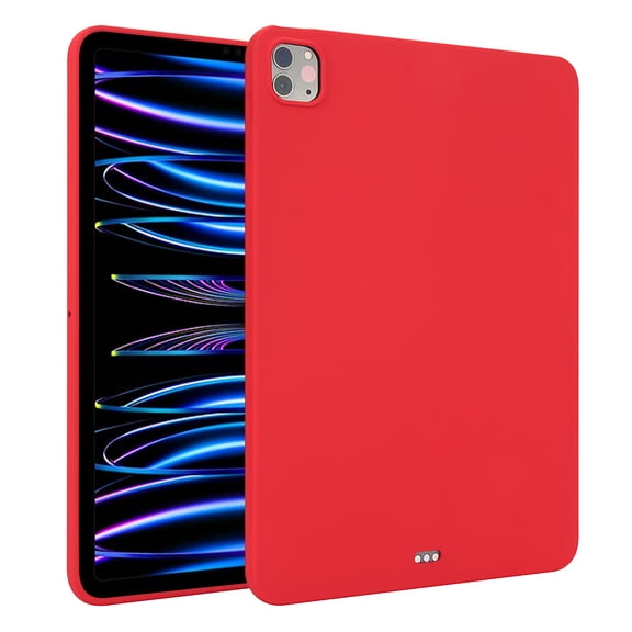 Decase Compatible with Apple iPad Pro 11 Inch 2022/2021 Model A2377/A2459/A2068 Case, Back Shell, Shockproof Cover Slim Light Flexible TPU Soft Skin Silicone Cover,Red