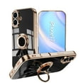 thumbnail image 1 of Decase Compatible with Apple iPhone 17 Case with Ring Stand Plating Astronaut Pattern 360°Rotatable Ring Holder,for iPhone 17 2025 Phone Case Silicone Shockproof Protective Slim Cover,Black, 1 of 6