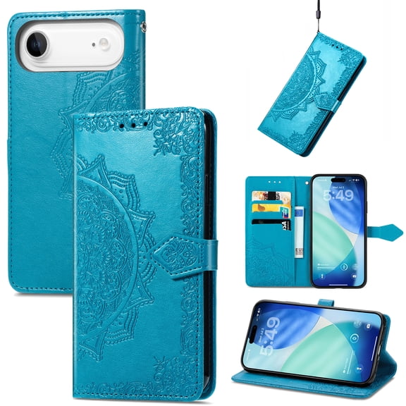 Decase Compatible with Apple iPhone Air Case,Leather Wallet Flip Magnetic Closure Phone Cover,Shockproof Protective Case with Card Slots Stand for iPhone Air,Blue
