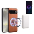 thumbnail image 1 of Decase Compatible with Google Pixel 9 / 9 Pro 5G Case,Slim Magnetic Case,Support Wireless Charging,Vintage Print Leather Cover for Google Pixel 9 / 9 Pro 6.3inch 2024,Brown, 1 of 4