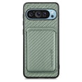 thumbnail image 1 of Decase Compatible with Google Pixel 9 / 9 Pro 5G Slim Credit Card Holder Phone Case,2 in 1 Magnetic Detachable Wallet Cover Carbon Fiber Pattern Shockproof Slim Case,Green, 1 of 5