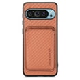 thumbnail image 1 of Decase Compatible with Google Pixel 9 / 9 Pro 5G Slim Credit Card Holder Phone Case,2 in 1 Magnetic Detachable Wallet Cover Carbon Fiber Pattern Shockproof Slim Case,Brown, 1 of 5