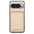 thumbnail image 1 of Decase Compatible with Google Pixel 9 / 9 Pro 5G Slim Credit Card Holder Phone Case,2 in 1 Magnetic Detachable Wallet Cover Carbon Fiber Pattern Shockproof Slim Case,Khaki, 1 of 5