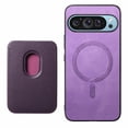 thumbnail image 1 of Decase Compatible with Google Pixel 9 Pro XL Faux Leather Magnetic 2 in 1 Detachable Wallet Case with Card Holder Men Women Compatible with MagSafe,Purple, 1 of 6