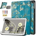 thumbnail image 1 of Decase Compatible with Google Pixel Tablet 2023 11 Inch, Shockproof Multiple Viewing Angles Stand Lightweight Ultra Slim Shell Hard PC + PU Leather Back Protective Cover,Apricot Flower, 1 of 8