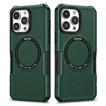 Decase Compatible with MagSafe Case for iPhone 13 Pro Max, Shockproof Anti-fall Dual-layer Protector Case,Non-Slip Rugged MagSafe Soft TPU Bumper Hard PC Back Cover Case, darkgreen