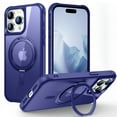 thumbnail image 1 of Decase Compatible with MagSafe Case for iPhone 14 Plus, Slim MagSafe Magnetic 360 °Rotation Ring Holder Stand Rugged Shockproof Anti-Scratch Case Cover, darkblue, 1 of 7