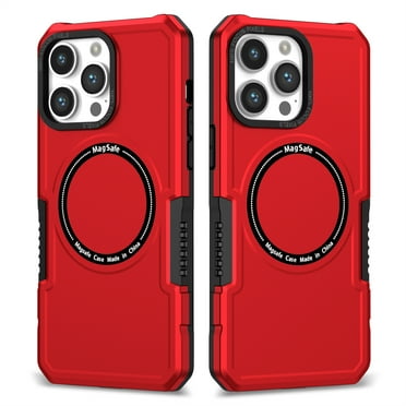 Decase Compatible with MagSafe Case for iPhone 14 Pro Max, Shockproof Anti-fall Dual-layer Protector Case,Non-Slip Rugged MagSafe Soft TPU Bumper Hard PC Back Cover Case, red