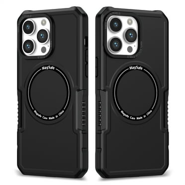 Decase Compatible with MagSafe Case for iPhone 15, Shockproof Anti-fall Dual-layer Protector Case,Non-Slip Rugged MagSafe Soft TPU Bumper Hard PC Back Cover Case, black