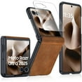 thumbnail image 1 of Decase Compatible with Motorola Razr Ultra 2025/Razr 60 Ultra Case, with Screen Protector & Hinge Protection & Hard Matte PC Shockproof Phone Cover Fits for Moto Razr Ultra 60 Ultra/Razr 2025,Brown, 1 of 10