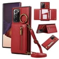 thumbnail image 1 of Decase Compatible with Samsung Galaxy Note 20 Ultra Case with Card Holder and Strap for Women,Crossbody Lanyard,Stand Ring Kickstand,Snap Clasp,Phone Wallet Case,Red, 1 of 10