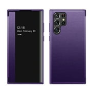 Decase Compatible with Samsung Galaxy S23 Ultra Case Clear View Window,Magnetic Slim Flip Case Drop Protection Shockproof Protective Cover for Samsung Galaxy S23 Ultra Flip Case Cover, Purple
