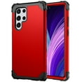 thumbnail image 1 of Decase Compatible with Samsung Galaxy S23 Ultra Case, Heavy Duty Shockproof Protection Soft Silicone Rubber+Hard Plastic Bumpers Hybrid Protective Case for Samsung Galaxy S23 Ultra, Red, 1 of 7