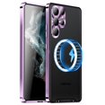 thumbnail image 1 of Decase Compatible with Samsung Galaxy S23 Ultra Case, Ultra Slim Magnetic Frosted Metal Case with Wireless Charging Shockproof Protective Case for Samsung Galaxy S23 Ultra, Purple, 1 of 9