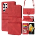 thumbnail image 1 of Decase Compatible with Samsung Galaxy S23 Ultra Wallet Case,Multi-Function Wallet Case,Magnetic Wallet Case with Card Holder,PU Leather Kickstand Flip Cover with Detachable Lanyard, Red, 1 of 8