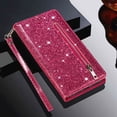 thumbnail image 1 of Decase Compatible with Samsung Galaxy S24 + Plus Wallet-style Case,Luxury Bling Glitter PU Leather Zipper Pocket Card Holder Kickstand Cover Case with Wristband Strap for Galaxy S24 Plus - Rose, 1 of 1