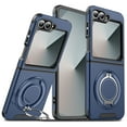 thumbnail image 1 of Decase Compatible with Samsung Galaxy Z Flip 7 5G Case,Rugged Hard Cover Built-in Kickstand,Heavy Duty TPU+PC Shockproof Drop Protect Phone Case w/ Magnetic Rotate Ring Holder for Z Flip 7 5G,Blue, 1 of 9