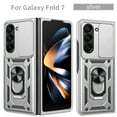 thumbnail image 1 of Decase Compatible with Samsung Galaxy Z Fold7 Rugged Case, Shockproof Case with Slide Lens Cover,Compatible with Samsung Galaxy Z Fold7 Case Ring Kickstand 2 in 1 Phone Case Cover,Silver, 1 of 12