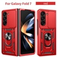 thumbnail image 1 of Decase Compatible with Samsung Galaxy Z Fold7 Rugged Case, Shockproof Case with Slide Lens Cover,Compatible with Samsung Galaxy Z Fold7 Case Ring Kickstand 2 in 1 Phone Case Cover,Red, 1 of 12
