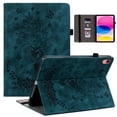 thumbnail image 1 of Decase Compatible with iPad 10th Generation Case 10.9 Inch 2022 with Pencil Holder,Tri-Fold Stand Embossed Rose Pattern Slim Fit Protective Cover for iPad Case 10th,Auto Sleep/Wake,Blue, 1 of 8