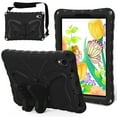 thumbnail image 1 of Decase Compatible with iPad Mini 7 Case 2024 (A17 Pro), iPad Mini 6 8.3" Case, iPad Mini 7th/6th Generation,Shockproof Protective Cover Kids Friendly Shoulder Strap Butterfly Stand Case,Black, 1 of 7