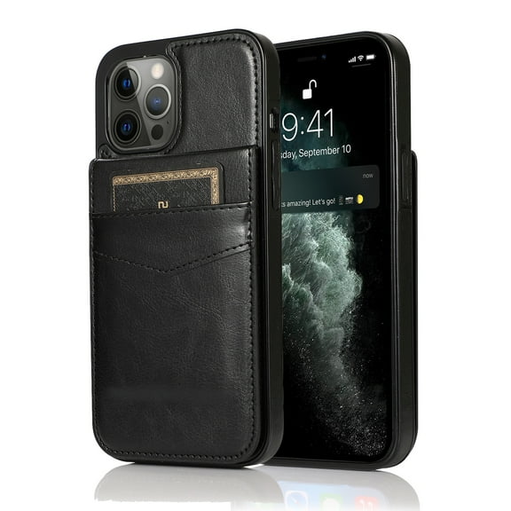 Decase Compatible with iPhone 14 Pro Max Wallet Case Credit Card Holder, Premium Leather Kickstand Flip Durable Shockproof Protective Back Cover for iPhone 14 Pro Max 6.7 inch, Black