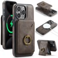 thumbnail image 1 of Decase Compatible with iPhone 16 Pro Max 2 in 1 Detachable Card Bag RFID Blocking Wallet Case,Durable PU Leather Wallet Magnetic Case with Card Holder Card Slots Phone Cover with Ring Stand,Coffee, 1 of 7