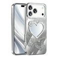 thumbnail image 1 of Decase Compatible with iPhone 17 Pro Max Case,Plating Glitter Bling Sparkle Diamond Butterfly Love Heart Mirror Water Ripple Wave Protective Cover,Luxury Butterfly Glitter Mirror Back Cover,Silver, 1 of 7