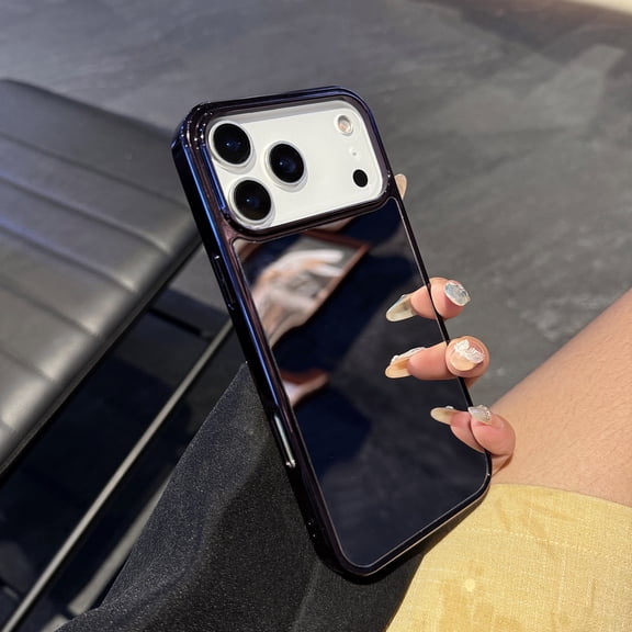 Decase Compatible with iPhone 17 Pro Mirror Case,Cute Luxury Glossy Mirror Plating Protective Cover,Shockproof Cover for Women Girls,Purple